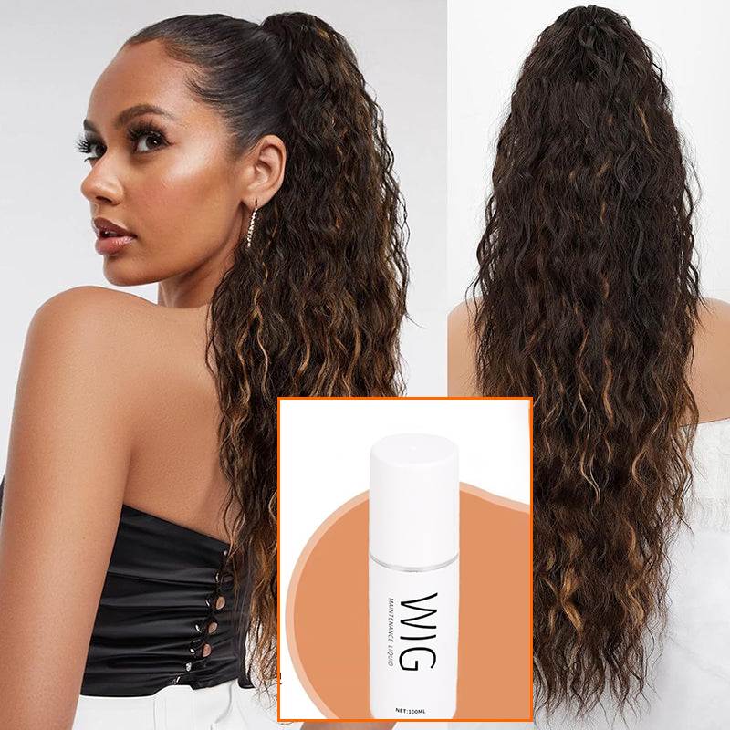 ⏳Limited 50% discount! 🎁 18" curly ponytail extension – High-temperature fibers, double attachment (clip + cord), natural volume & all-day comfort! 💇♀️✨