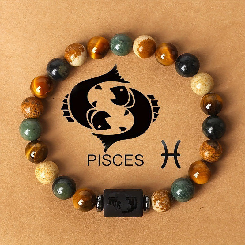 Zodiac Tiger's Eye Beads Bracelet