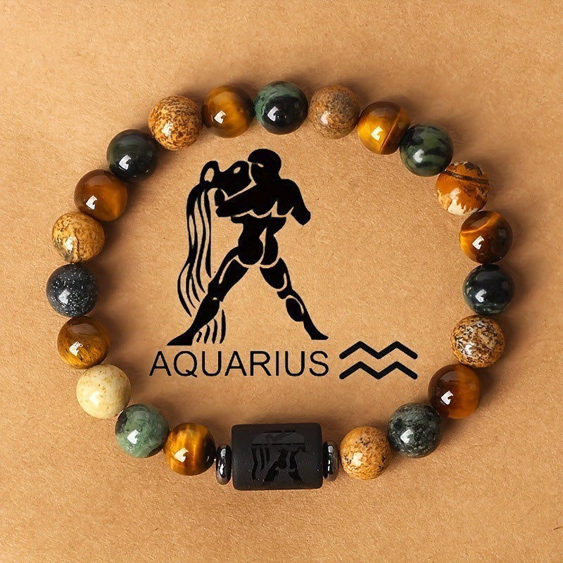 Zodiac Tiger's Eye Beads Bracelet