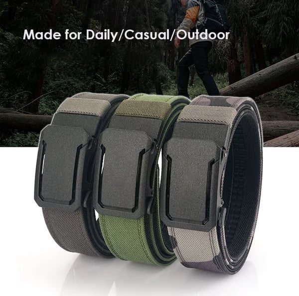 Buy 2 Free Shipping-Upgraded version thickened double-layer nylon tactical belt with automatic buckle