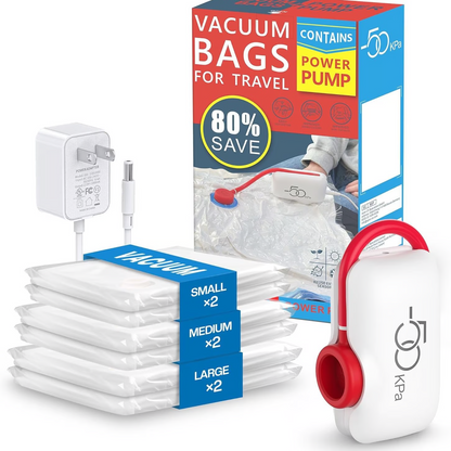 ⏳Limited-time 50% discount! ✨🔥USB Electric Vacuum Compression Bag ✨A set of 6 compression bags- Save space and travel light!