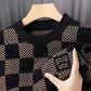 Men‘s Checkered Printed Mock Neck Thickened Pullover Sweater