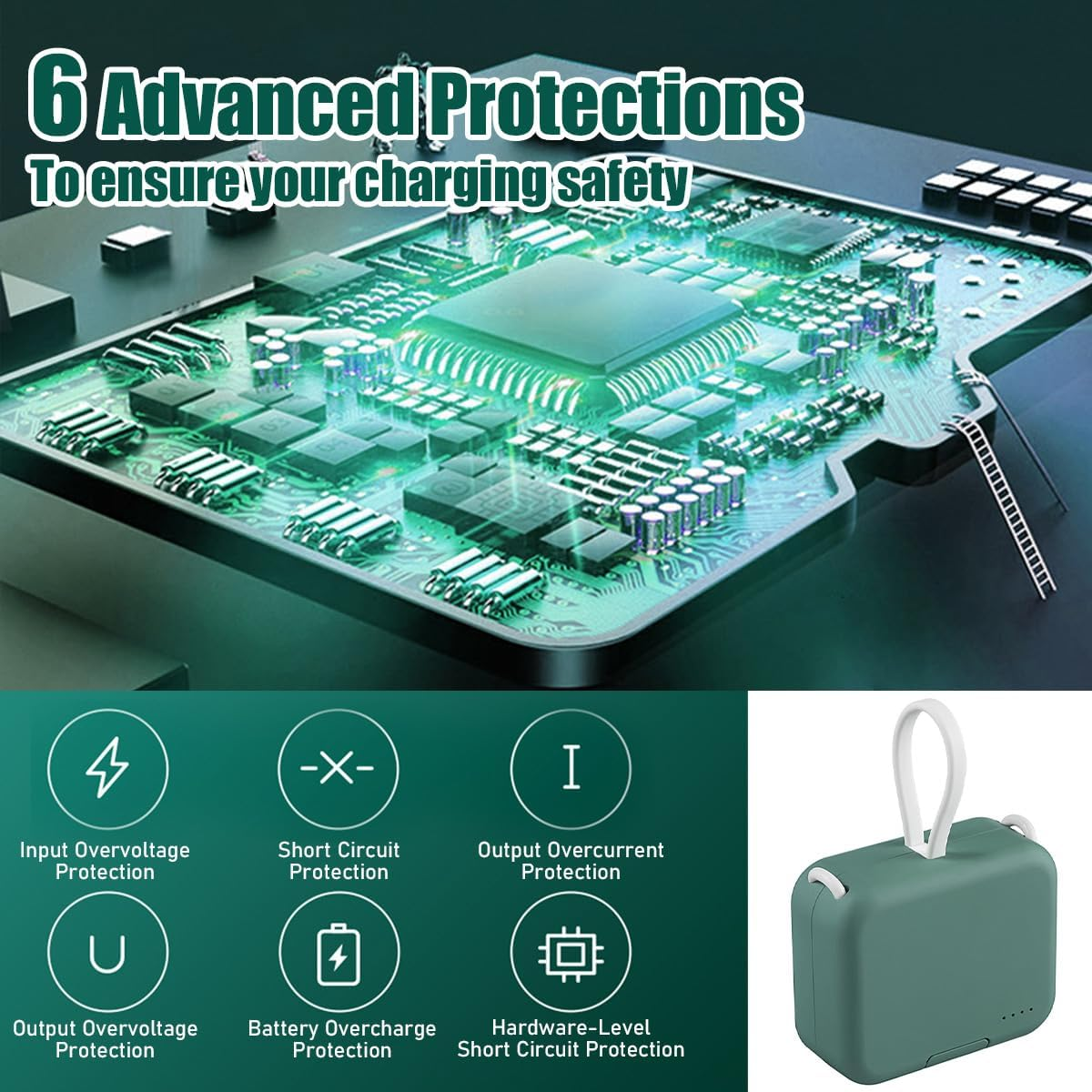 🎉Hot Sale 🎁Portable Wireless Charging Treasure Mobile Phone Holder⚡[Built-in dual cords for iPhone and Type-C phones]