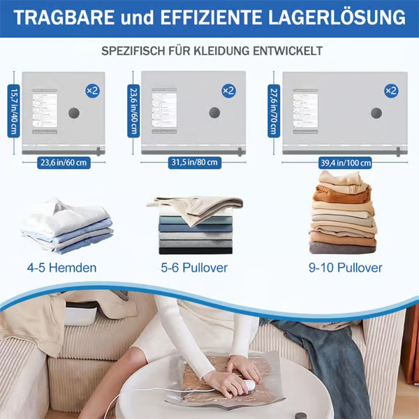 ⏳Limited-time 50% discount! ✨🔥USB Electric Vacuum Compression Bag ✨A set of 6 compression bags- Save space and travel light!