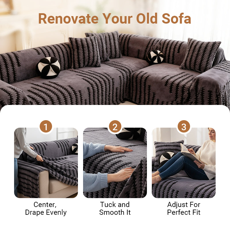 🔥50% OFF Sale!🔥🛋️ Cover Scratches & Add Warmth – Soft Plush Sofa Protector That Stays Put. Pet-Friendly & Durable