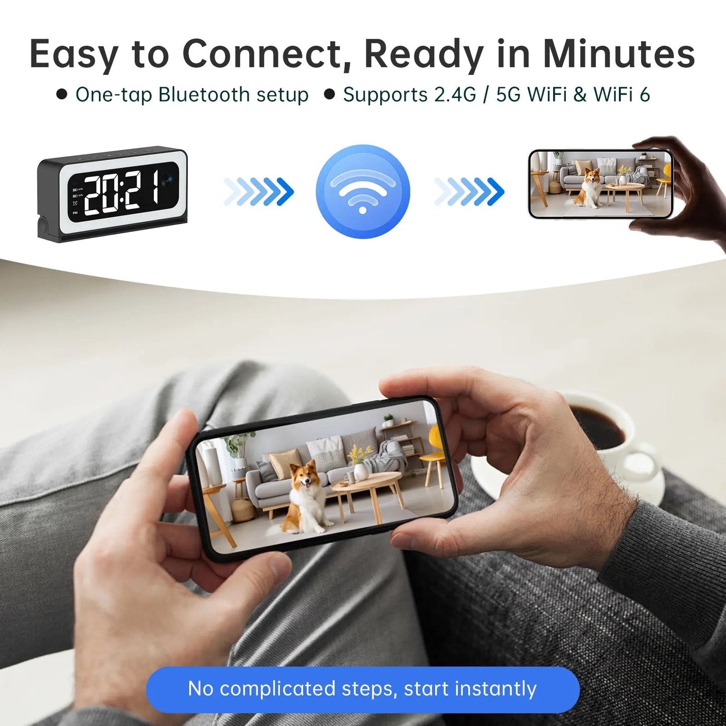 ⚡Hot Sales 49% OFF🔥Smart Digital Clock Camera with Dual Band WiFi (5GHz & 2.4GHz) | Home Security & Real-Time Monitoring System