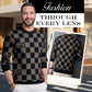 Men‘s Checkered Printed Mock Neck Thickened Pullover Sweater