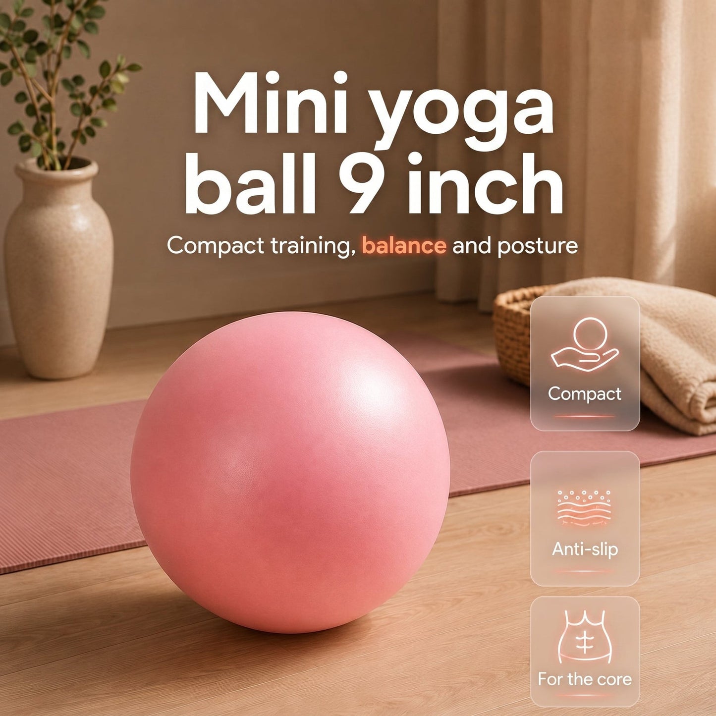 🤸⚽ 15 cm Pilates ball – Explosion-proof yoga ball with honeycomb pattern🧘