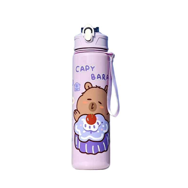Cute Capybara Water Bottle for School - 800ml Large Capacity