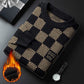 Men‘s Checkered Printed Mock Neck Thickened Pullover Sweater