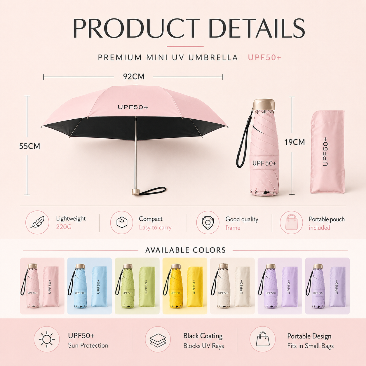 ☀️🔥Dual-Purpose Portable Umbrella🌈☂️