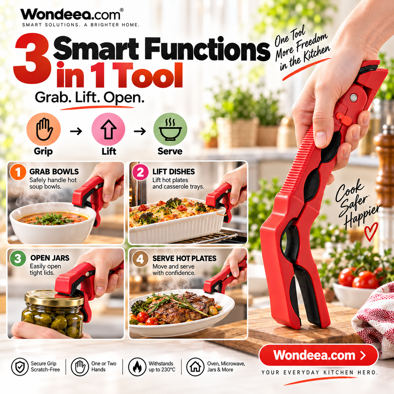 Wondeea Kitchen Clamp 3 Smart Functions