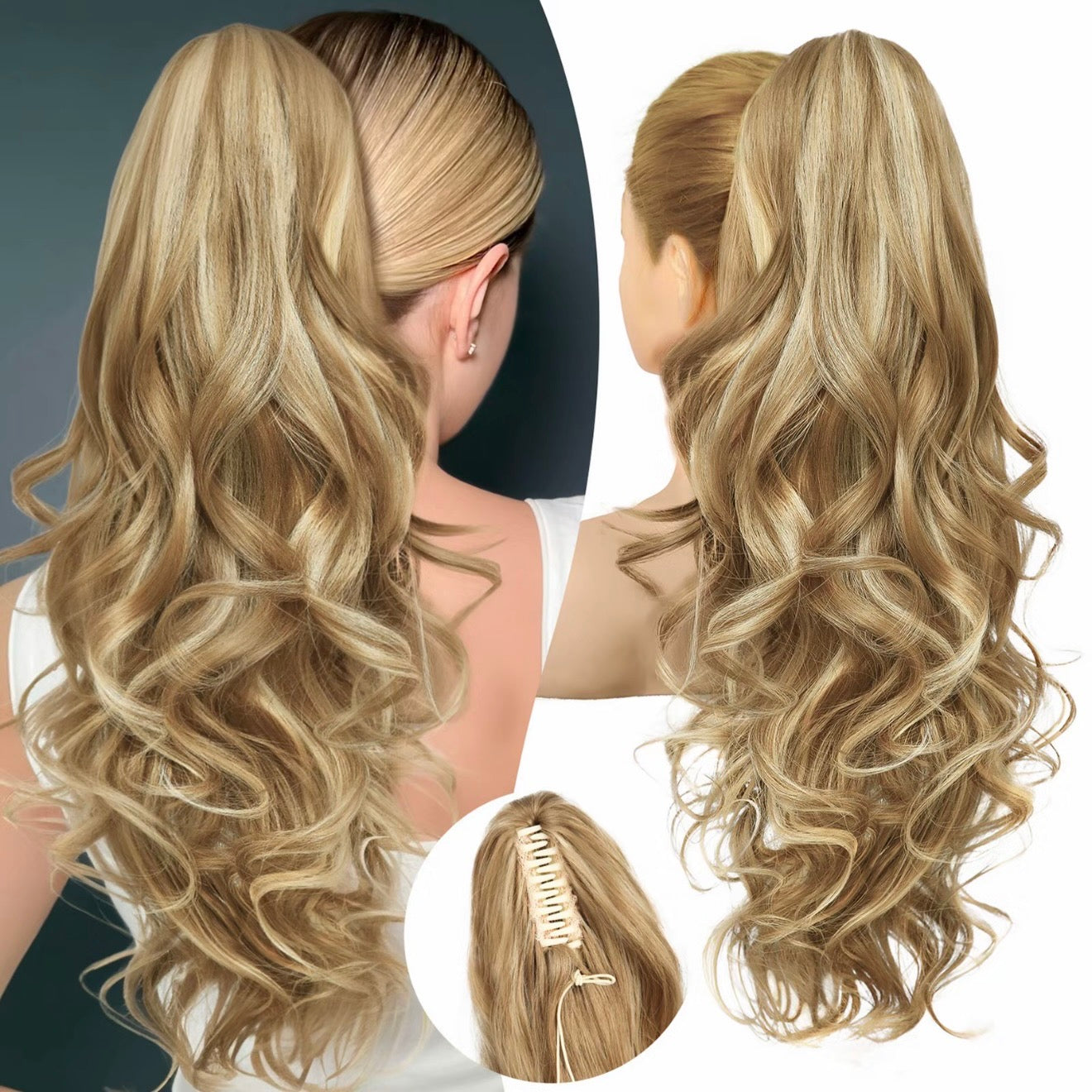 💜Limited time promotion 50%OFF💜Clip-on Wavy Ponytail Extension