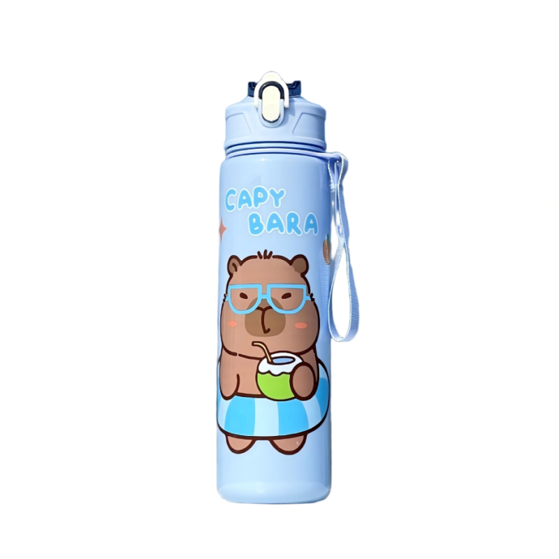 Cute Capybara Water Bottle for School - 800ml Large Capacity
