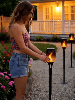 💖 Outdoor Garden Torch Solar Lamps 🏡💡