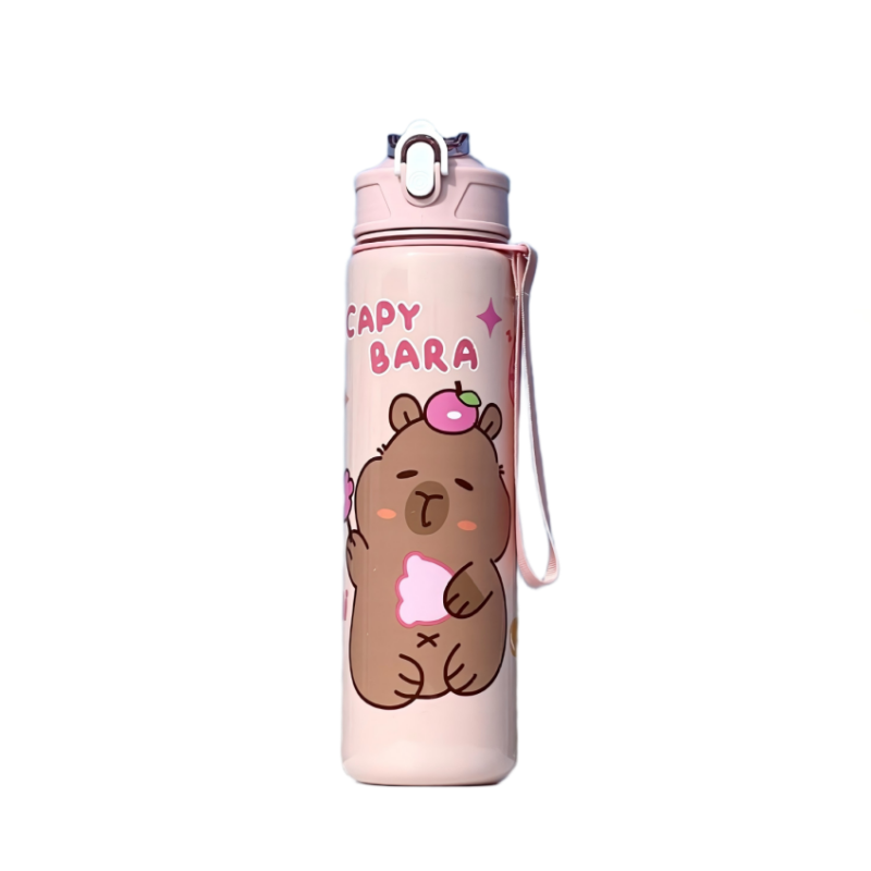 Cute Capybara Water Bottle for School - 800ml Large Capacity
