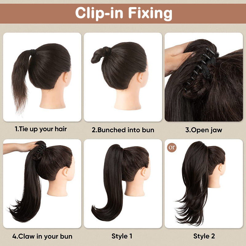 ⏳Limited 50% discount! 🎁 18" curly ponytail extension – High-temperature fibers, double attachment (clip + cord), natural volume & all-day comfort! 💇‍♀️✨