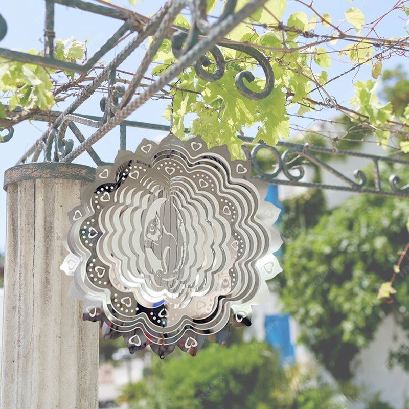 Colorful Squirrel Rotating Wind Chime Pendant