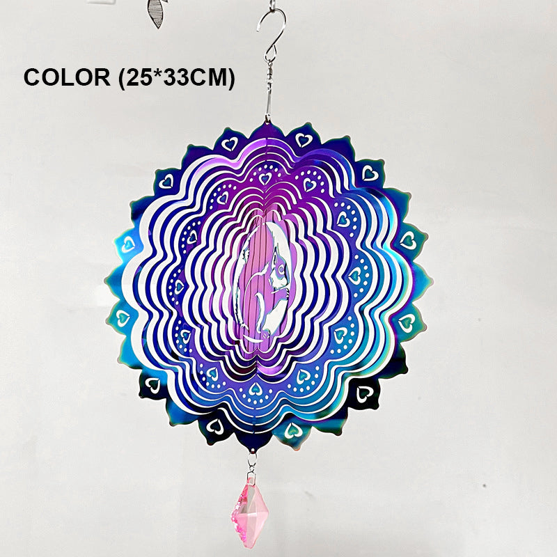 Colorful Squirrel Rotating Wind Chime Pendant