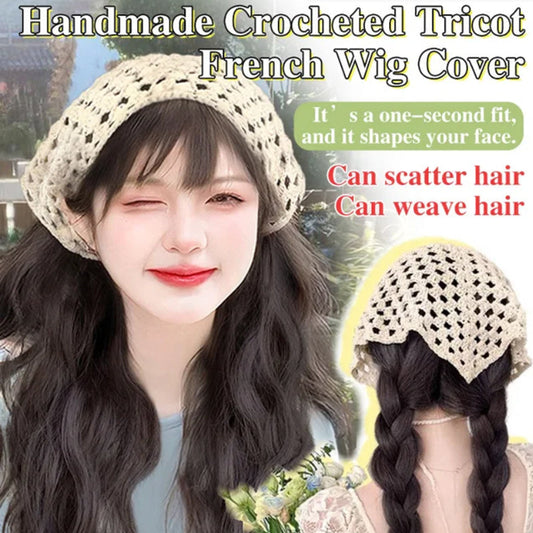 Pastoral Style Crochet Headscarf with Wig