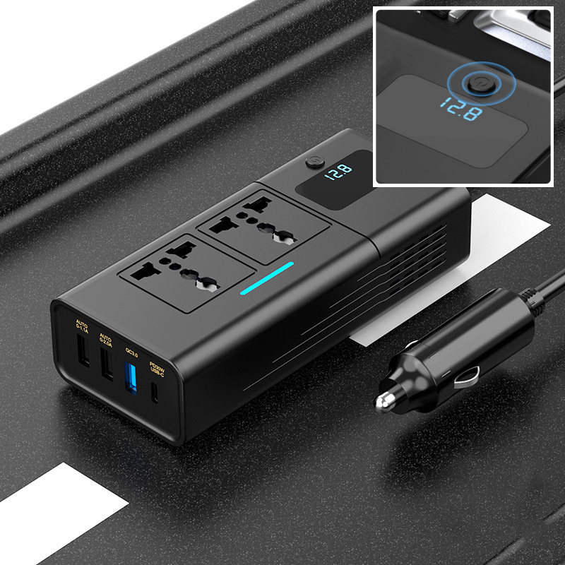 Universal 12V to 220V Car Socket with Display