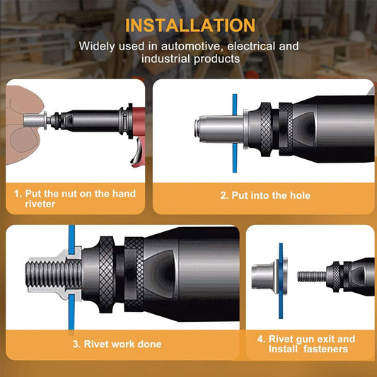 Threaded Insert Nut Rivet Nuts Set with Flat Head