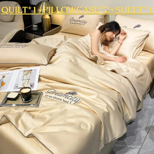 Enjoy a cool summer🛏️ Summer Simple Ice Silk Quilt❄️