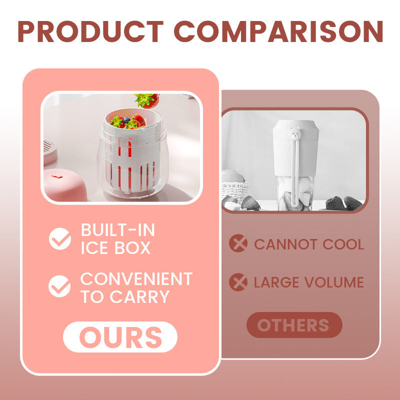 Portable Chilling & Draining Salad Cup with Lid and Handles