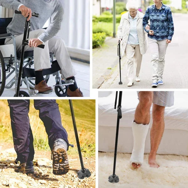 🔥💥 Aluminum Alloy LED Light Anti-Skid Folding Walking Stick 💥👵