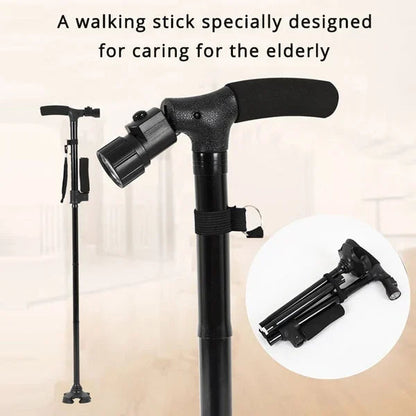 🔥💥 Aluminum Alloy LED Light Anti-Skid Folding Walking Stick 💥👵