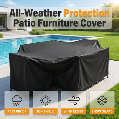🔥 HOT SALE 2026 + 50K+ SOLD + 50% OFF! Waterproof outdoor furniture cover – 210D Oxford fabric, resistant to UV radiation and wind. Protects patio sets, garden furniture, and cushions from rain, sun, and dust. 🪑✨