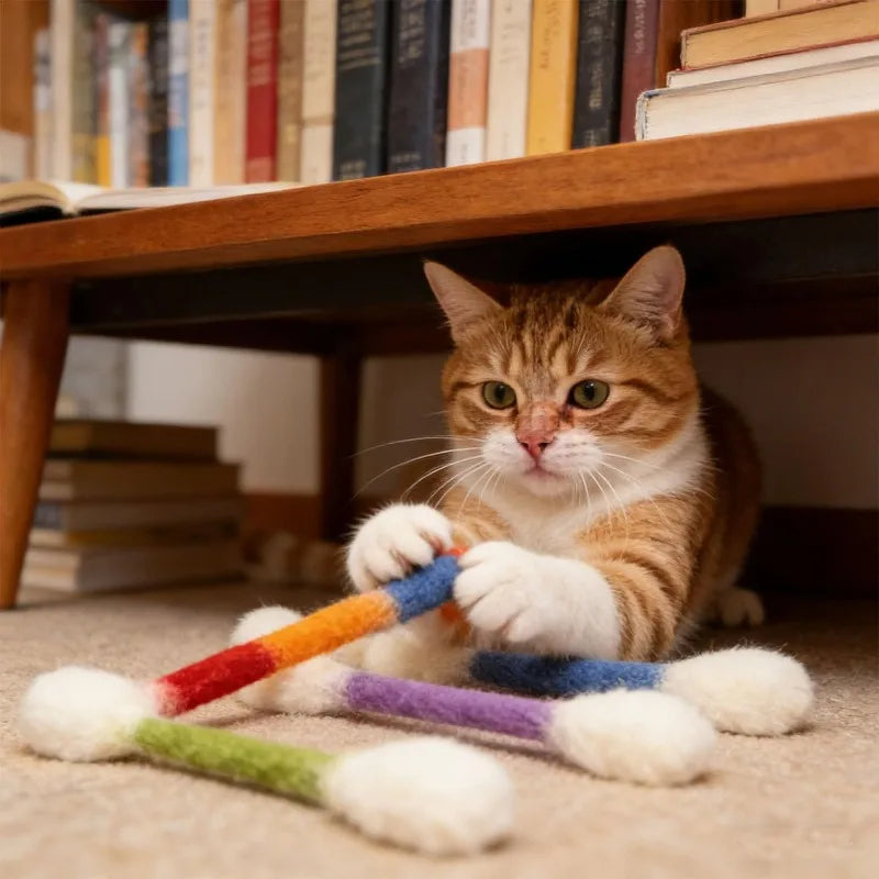 😻Interactive Swab Cat Toy with Catnip