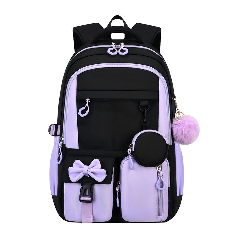Cute Bowknot Lightweight School Backpack – Water Repellent & Anti-Theft!
