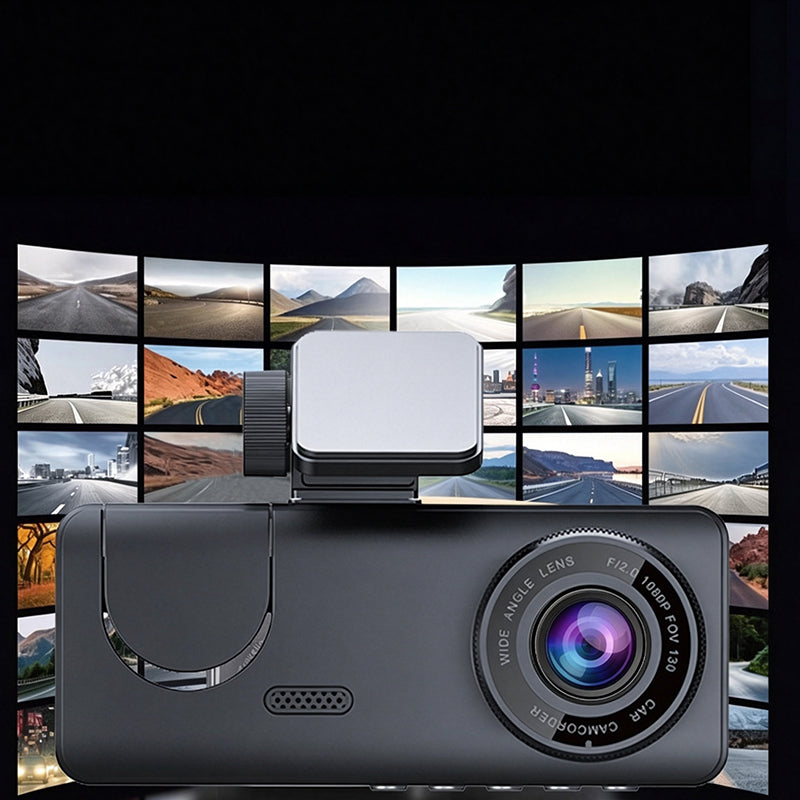 🥳2026 BESTSELLER🚗 Triple Vision Dash Cam – Front, Cabin & Rear Recording – Sharp Night Clarity, 1080p – Easy WiFi Review – Compact 2" Screen! 🛡️💨